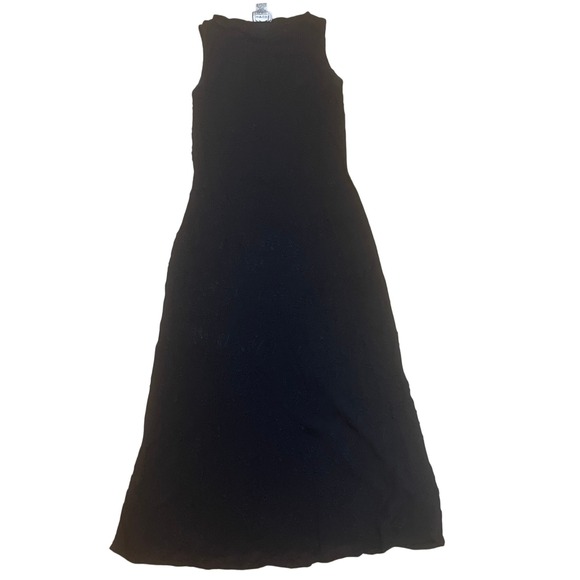 Ghost England VTG Women's Small Black Maxi Dress Sleeveless Floral Embroidered - Picture 1 of 5